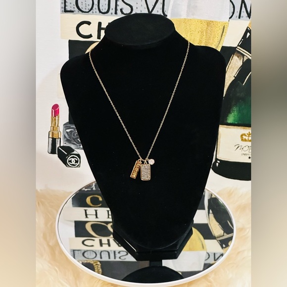 NIB Necklace 3 pendant Gold Plated Adjustable Chain - Picture 5 of 8